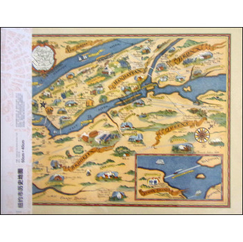 西洋古地图装饰画：纽约市历史地图
