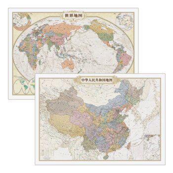 仿古地图挂图：中国+世界
