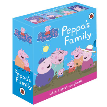 小猪佩奇  英文原版 Peppa's Family - Rigid slipcase containing 4 cas   粉红猪小妹套装 京东独家  下载